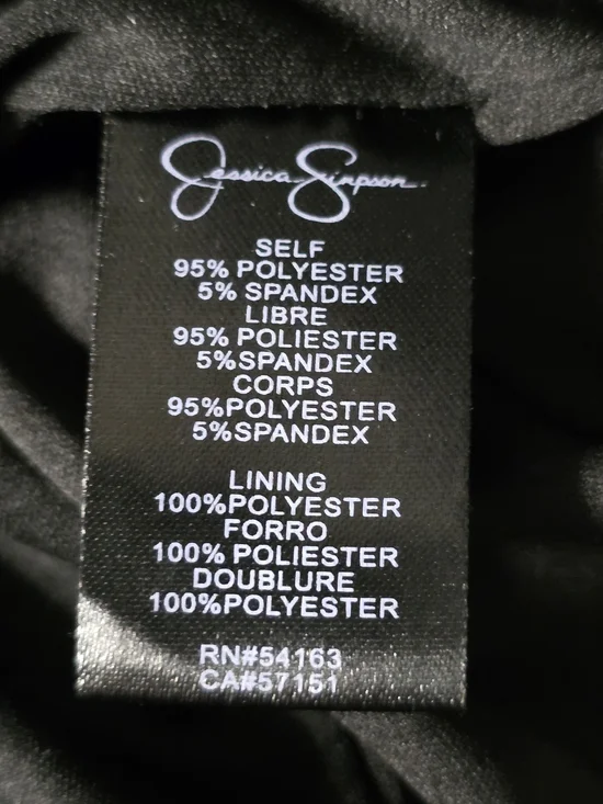 Jessica Simpson Black Floral V-Neck A-Line Flirty Pink & White Blooms Size 4 - Picture 11 of 16